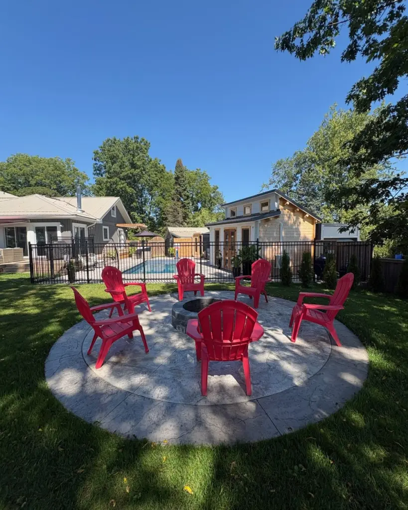 Finished fire pit patio