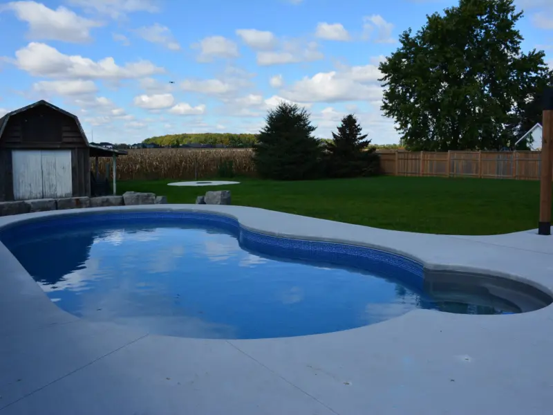 Freeform inground pool in the country