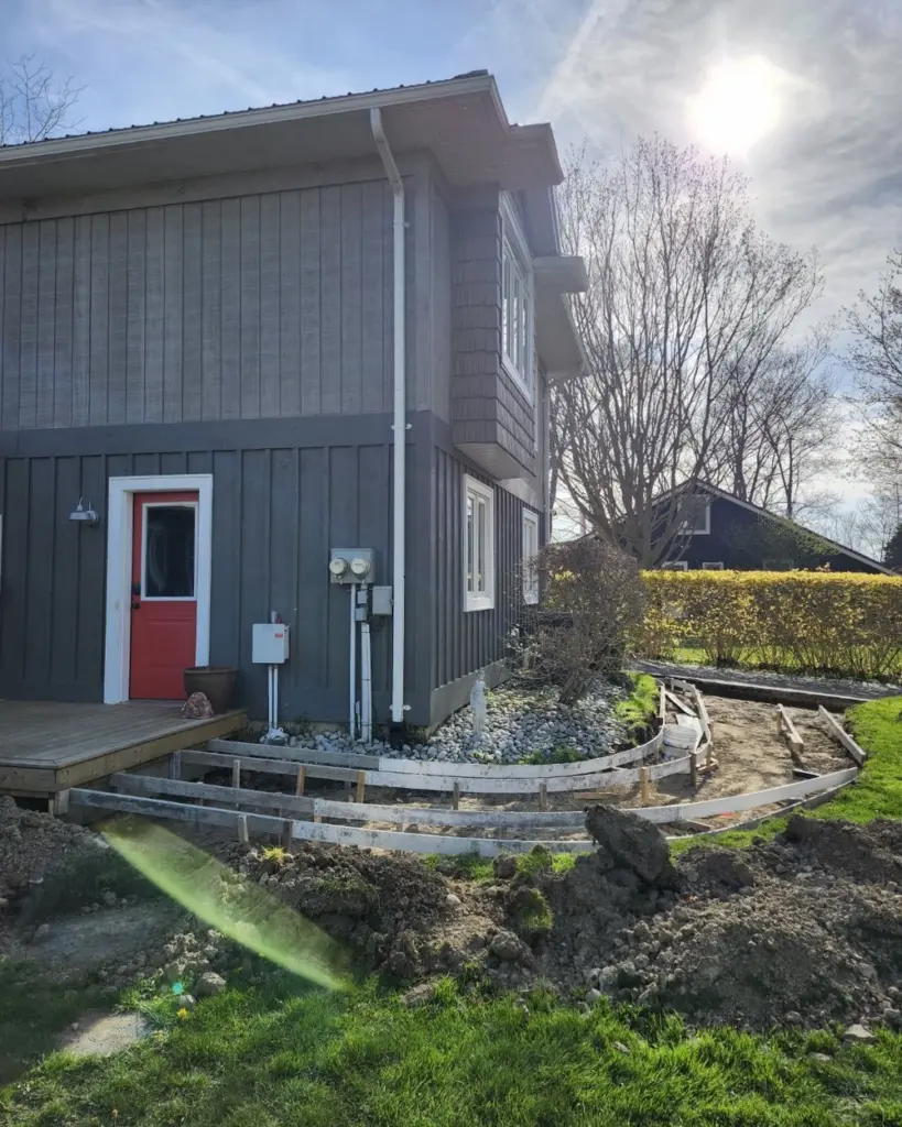 Walkway forms by the side door